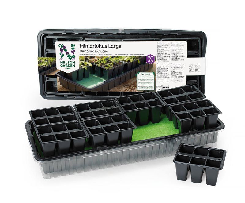 Product Image for Minidrivhus large, med krukinsatser och matta