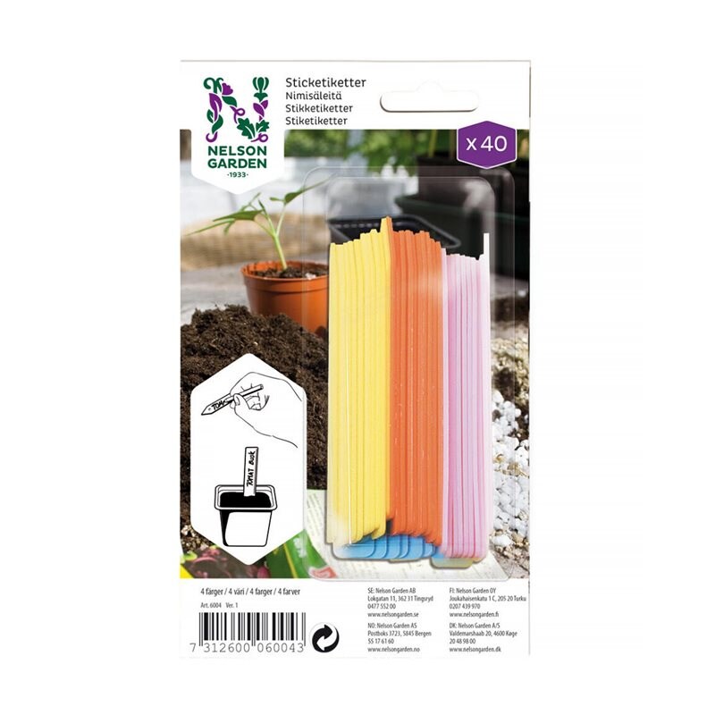 Product Image for Sticketikett plast, 4 färger, 4x10 st