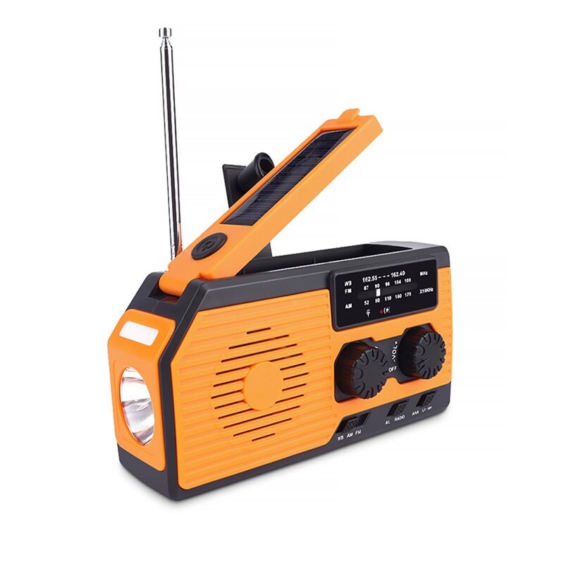 Product Image for Nödradio med vev, Powerbank, solcell, batteri