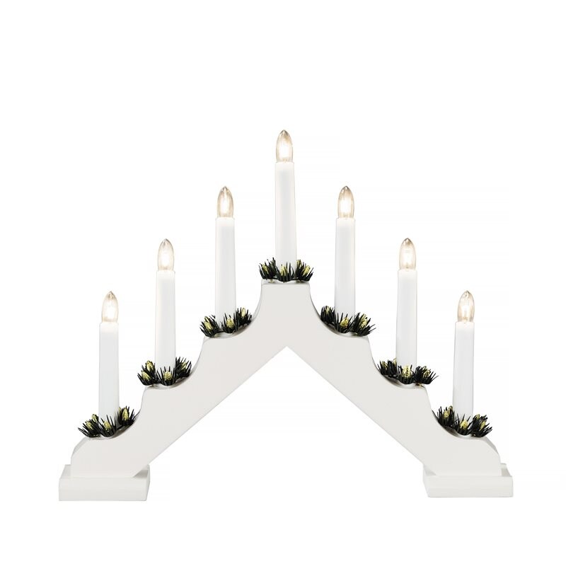 Product Image for Elljusstake, 7 ljus, vit, 230V