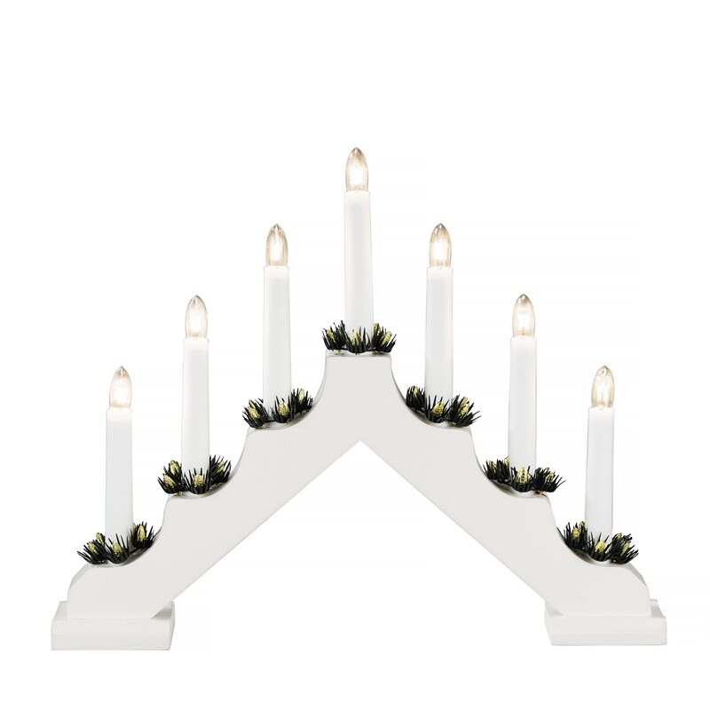Product Image for Elljusstake, vit, 7 ljus, LED, 230V