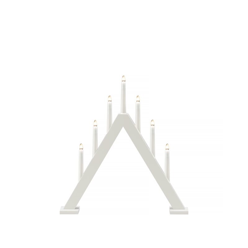 Product Image for Elljusstake, Trä, vit, 7 Ljus, LED