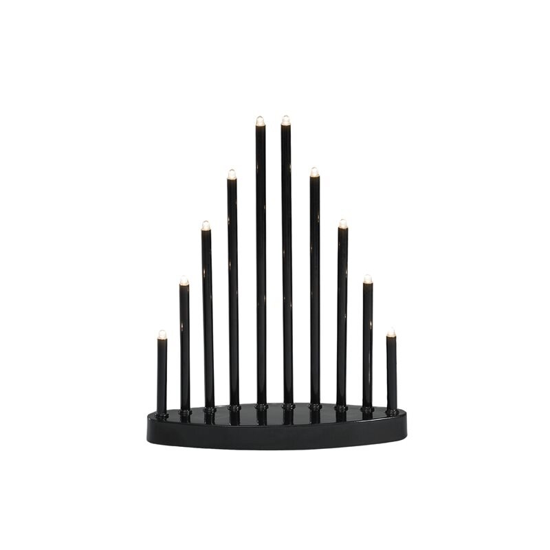 Product Image for Elljusstake svart, 10 ljus, LED