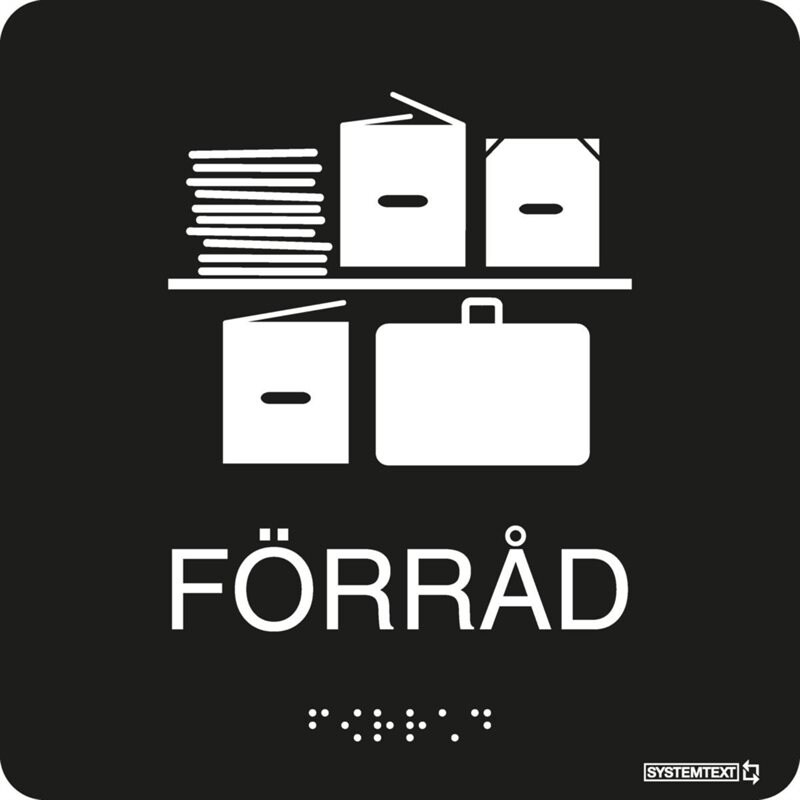 Product Image for Skylt taktil Förråd, Svart