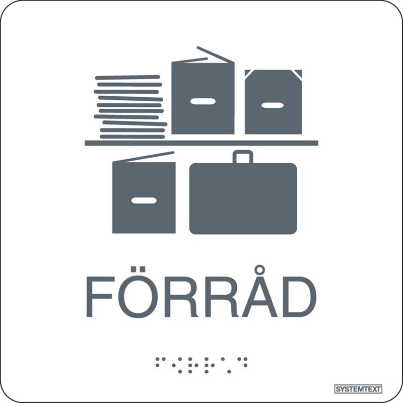 Product Image for Skylt taktil Förråd, Vit