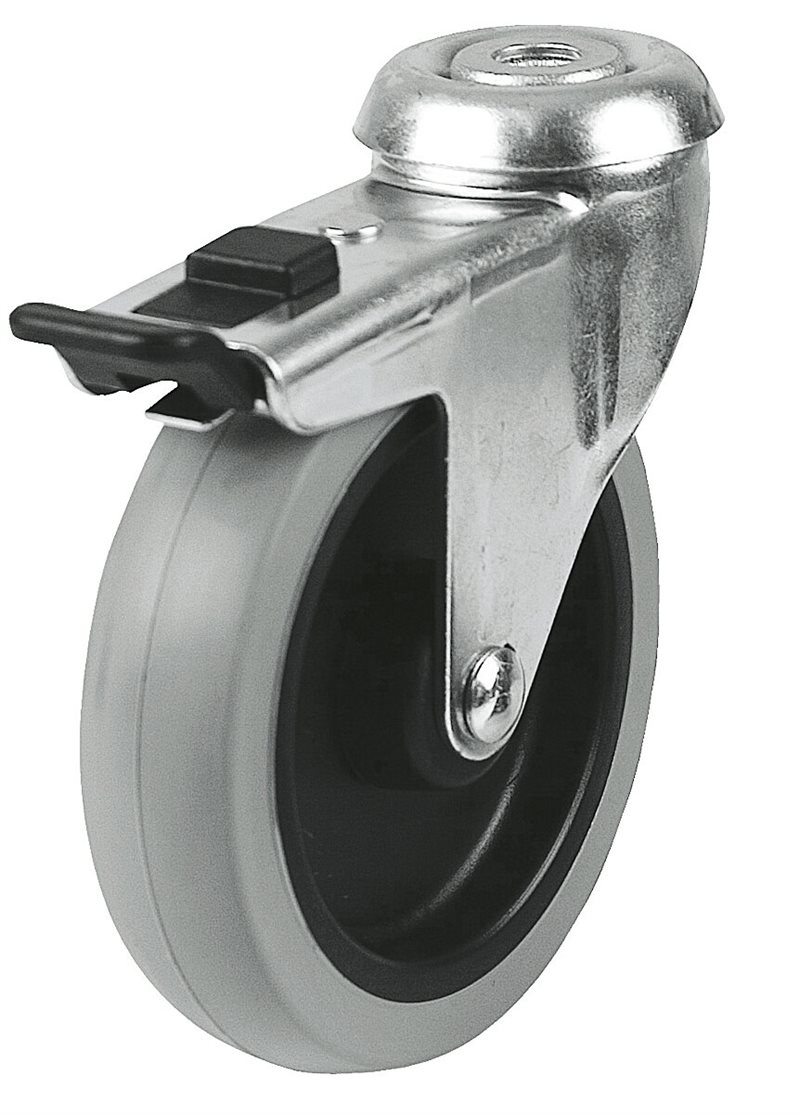 Product Image for Länkhjul med centrumhål, totalbroms, TPE-bana