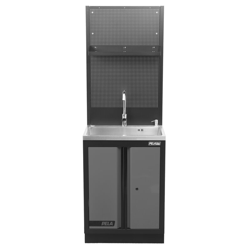 Product Image for Tvättställ med skåp & hylla 2.0, grå/svart