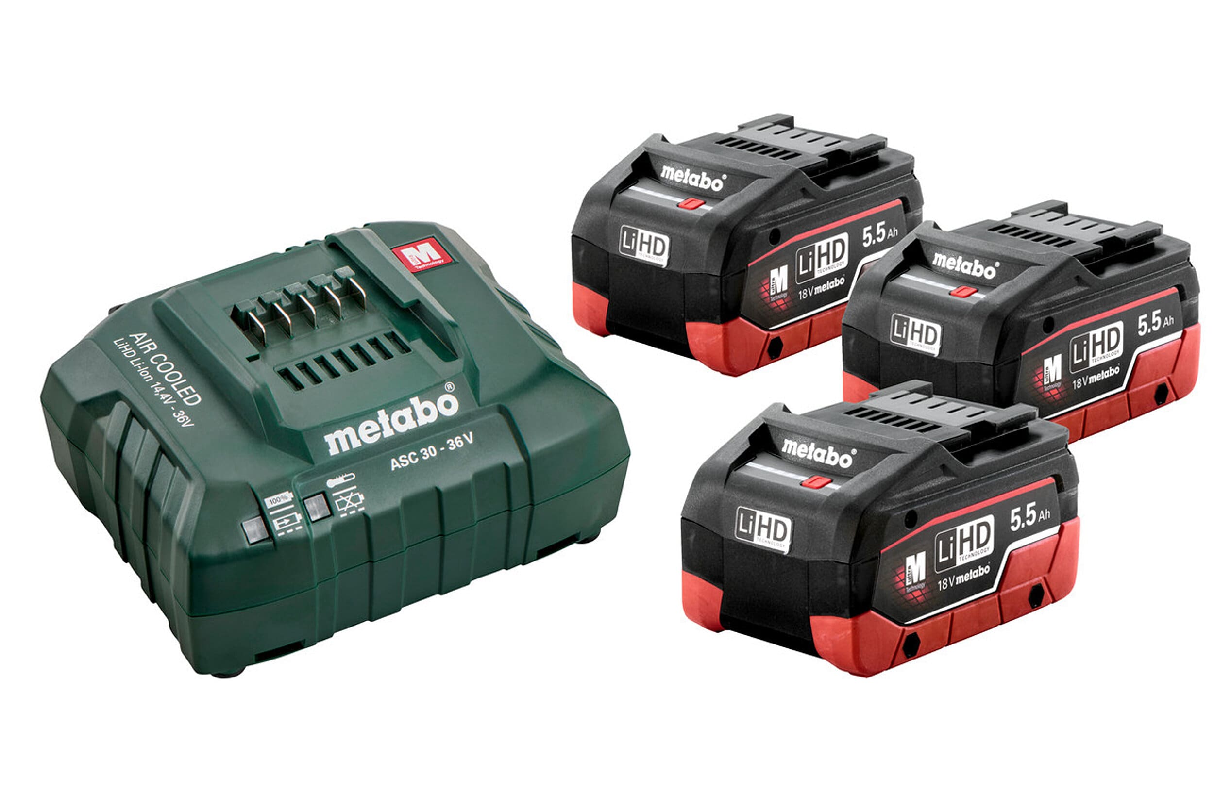 Batteri och laddare, 3 st LIHD 5,5 Ah