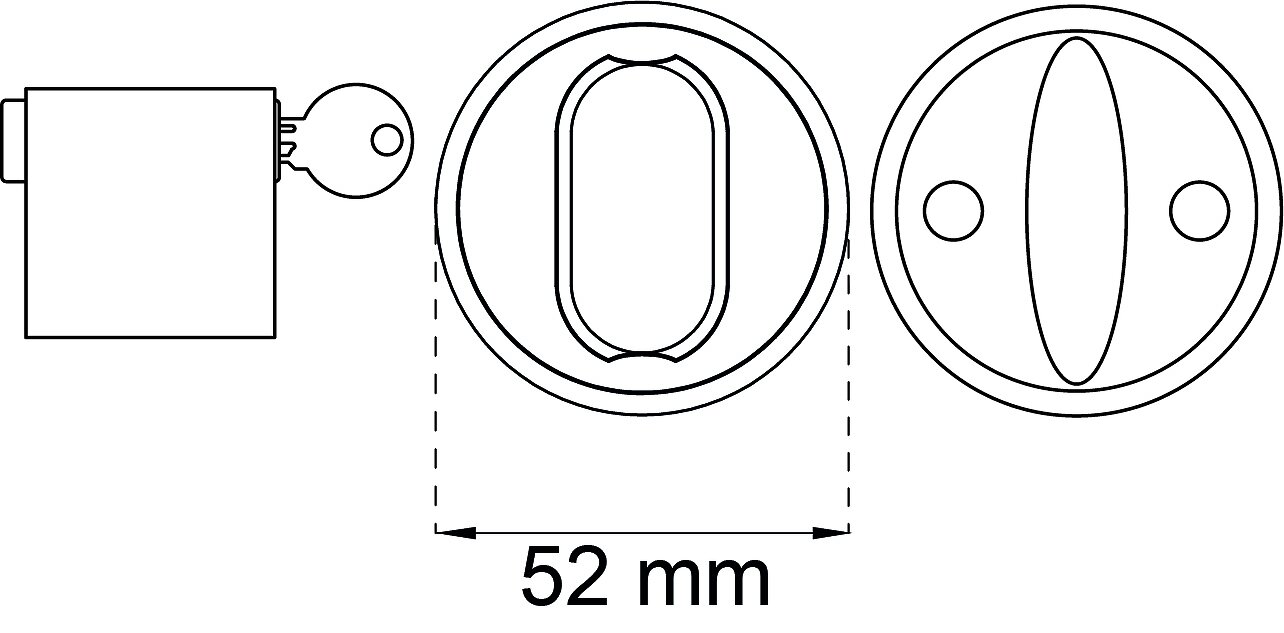 Cylinderlåssats 42, universal med cylinderring
