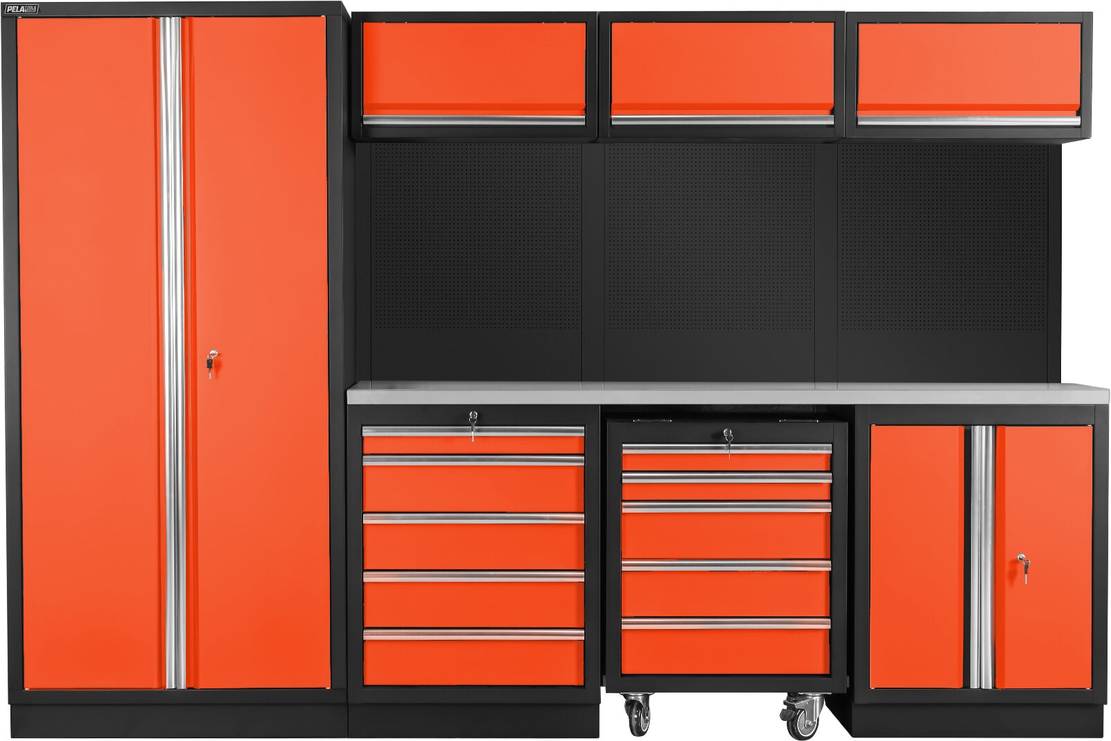 Garageinredning, orange/svart 