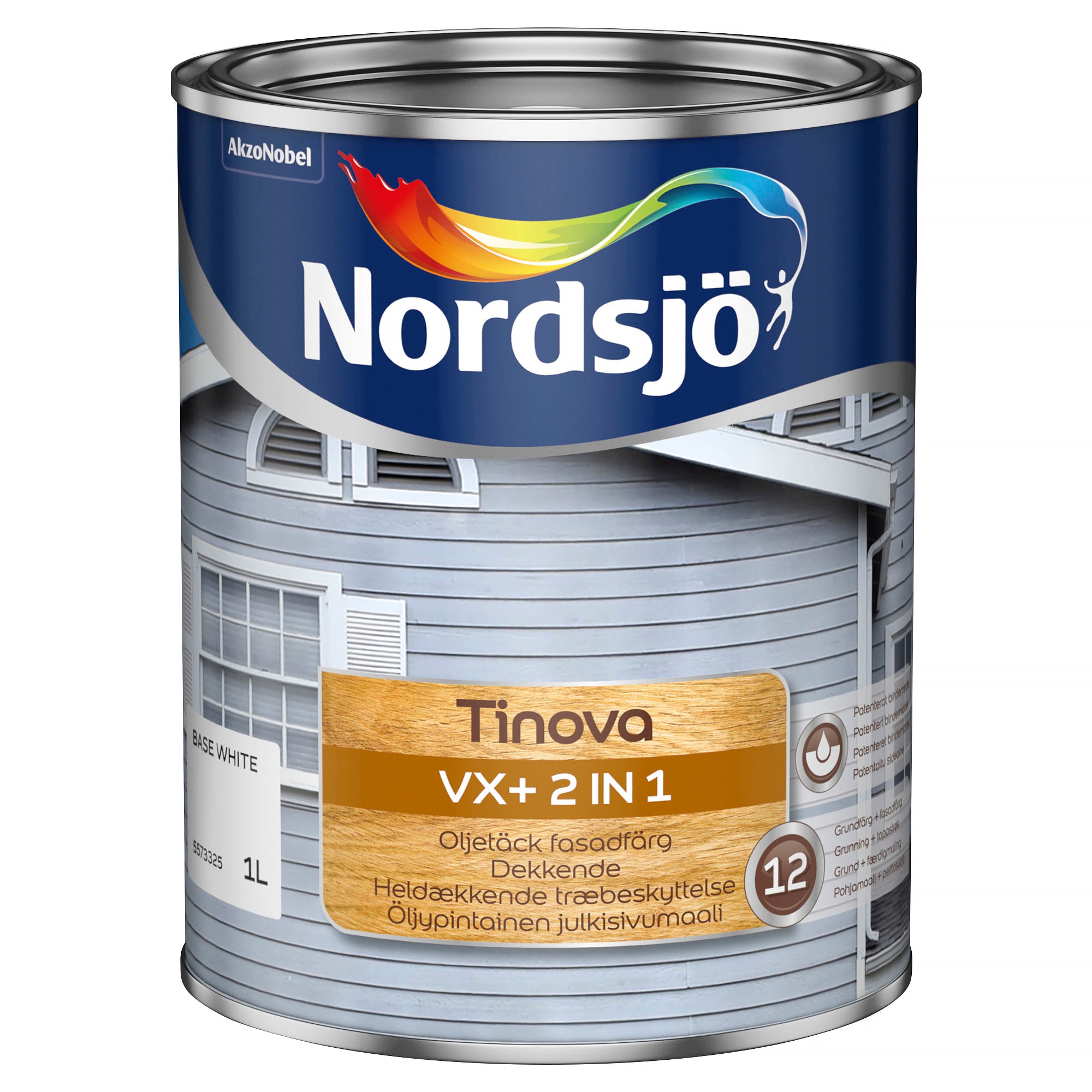 Köp Nordsjö Grund- och täckfärg, Tinova VX+ 2in1, vit, 1 L hos