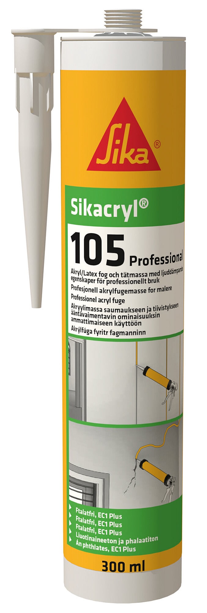 Akustikfogmassa Sikacryl-105 Professional, 300 ml